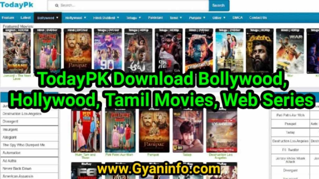 TodayPk 2020 – Download Bollywood, Hollywood, Tamil Movies, Series