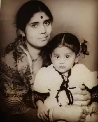 Karuna Pandey with her mother Deepa Pandey