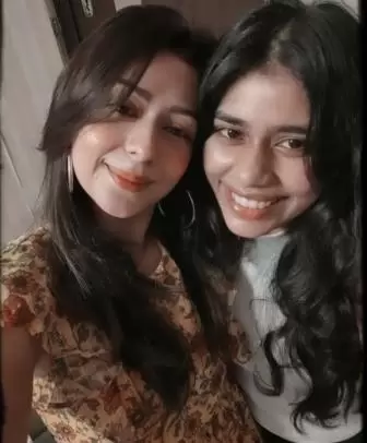 Neha Sargam with her sister
