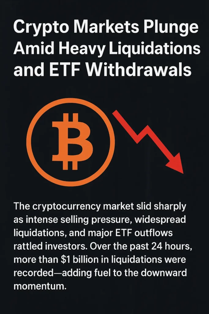 Crypto Markets Plunge Amid Heavy Liquidations and ETF Withdrawals