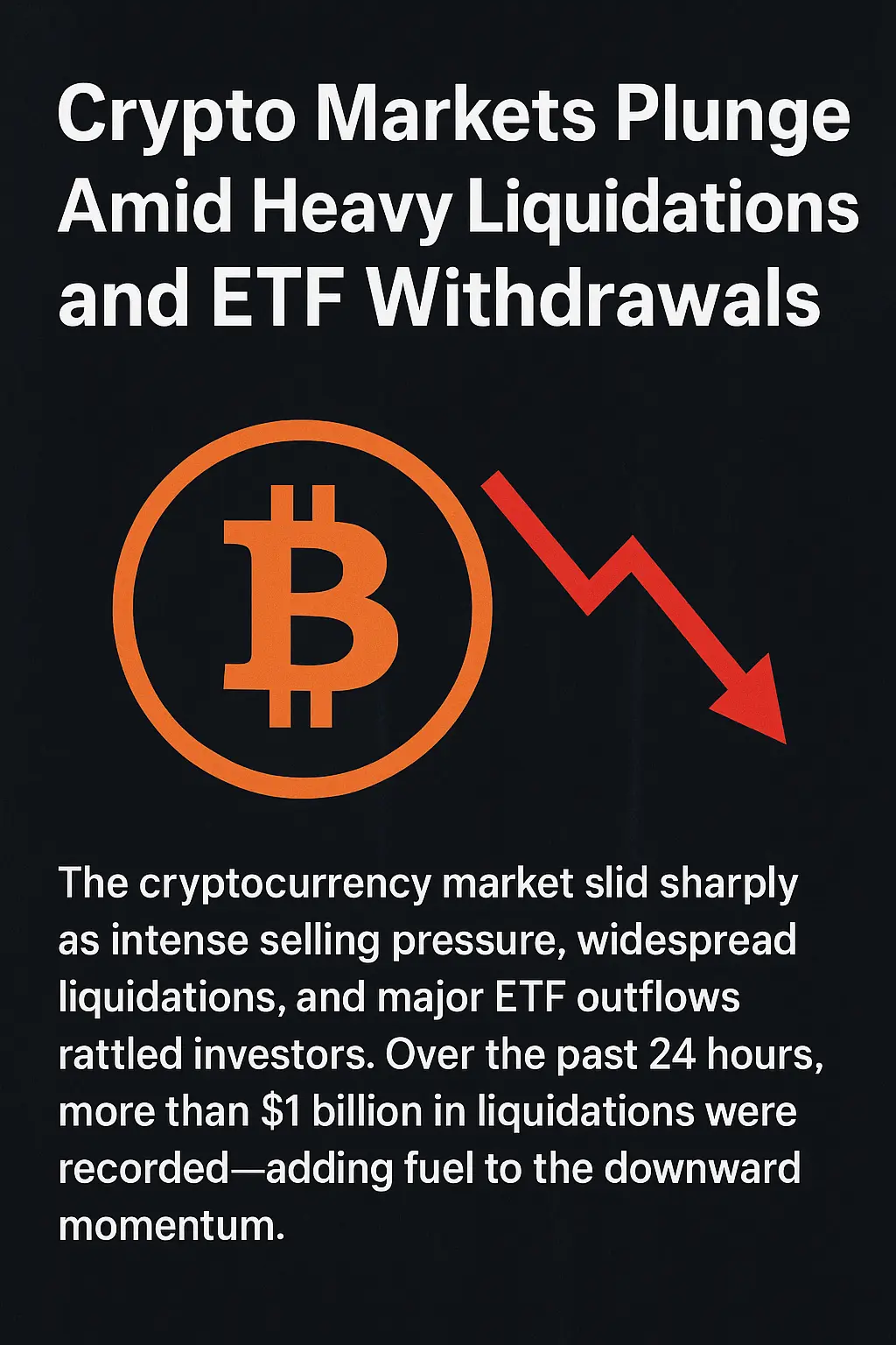 Crypto Markets Plunge Amid Heavy Liquidations and ETF Withdrawals